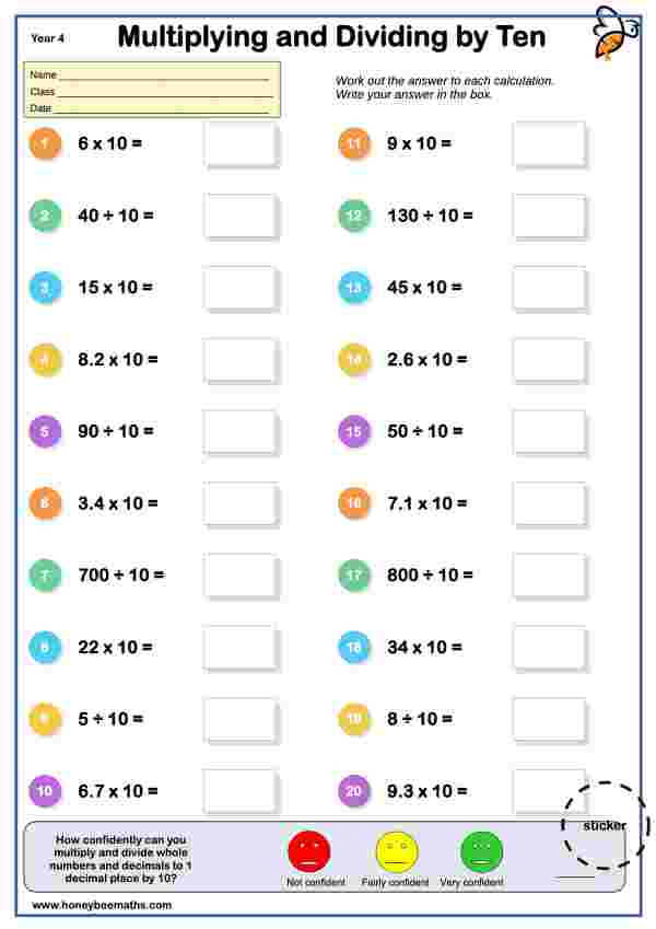 Multiplying and Dividing by Ten